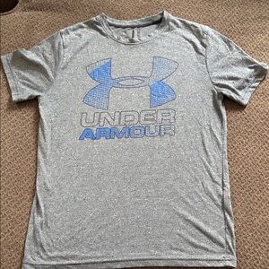 Under Armour Youth L (Large) Gray Blue HeatGear Performance Tee